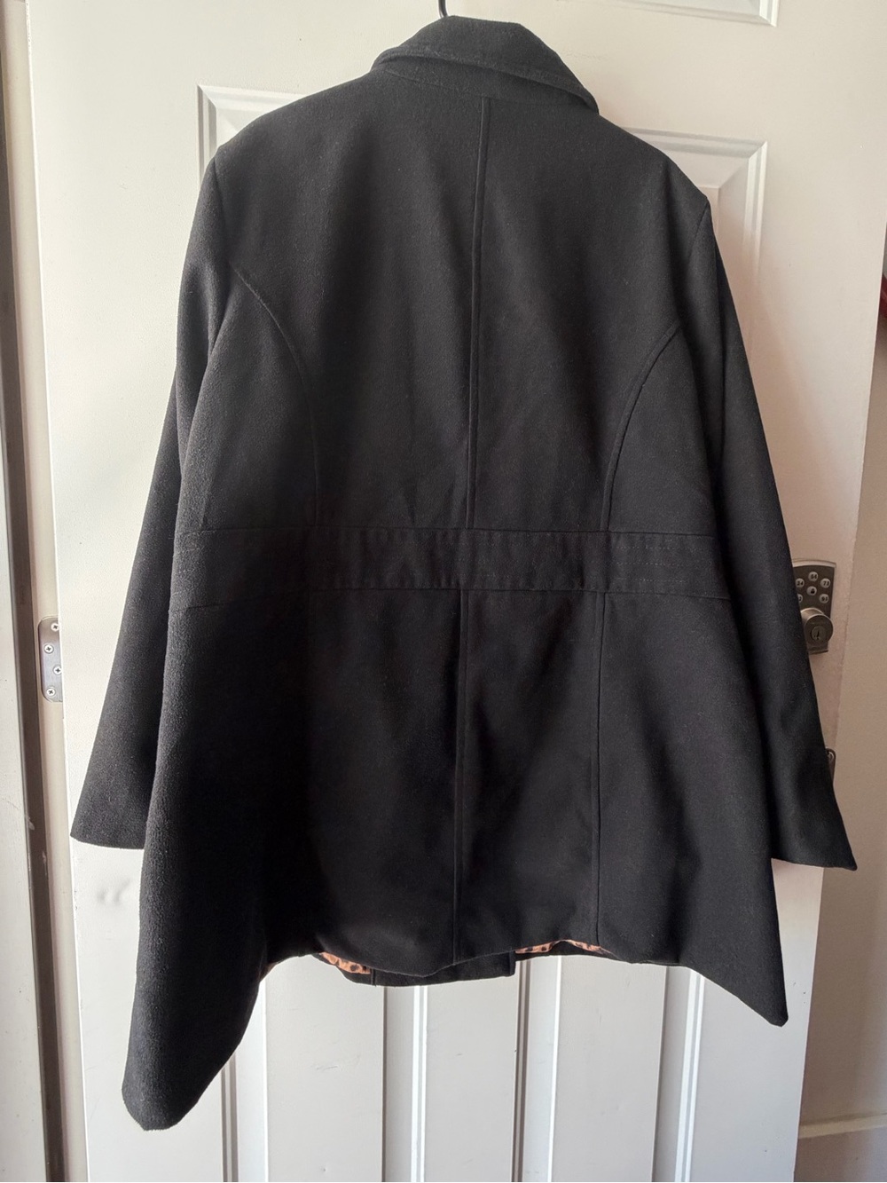 Torrid Size 3 Classic Black Women's Peacoat with Leopard Lining - Picture 4 of 5